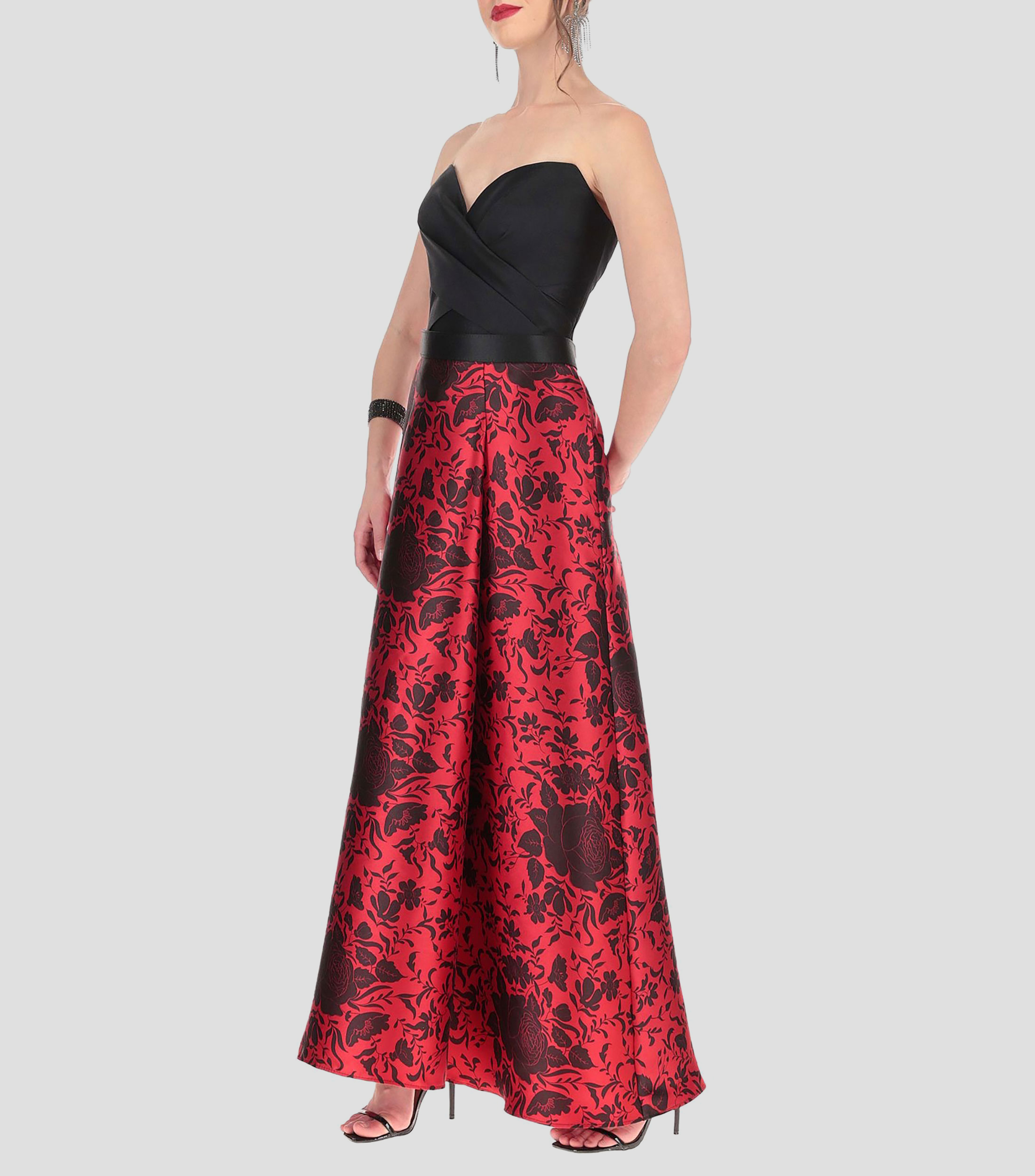 Vestido largo con estampado Mujer